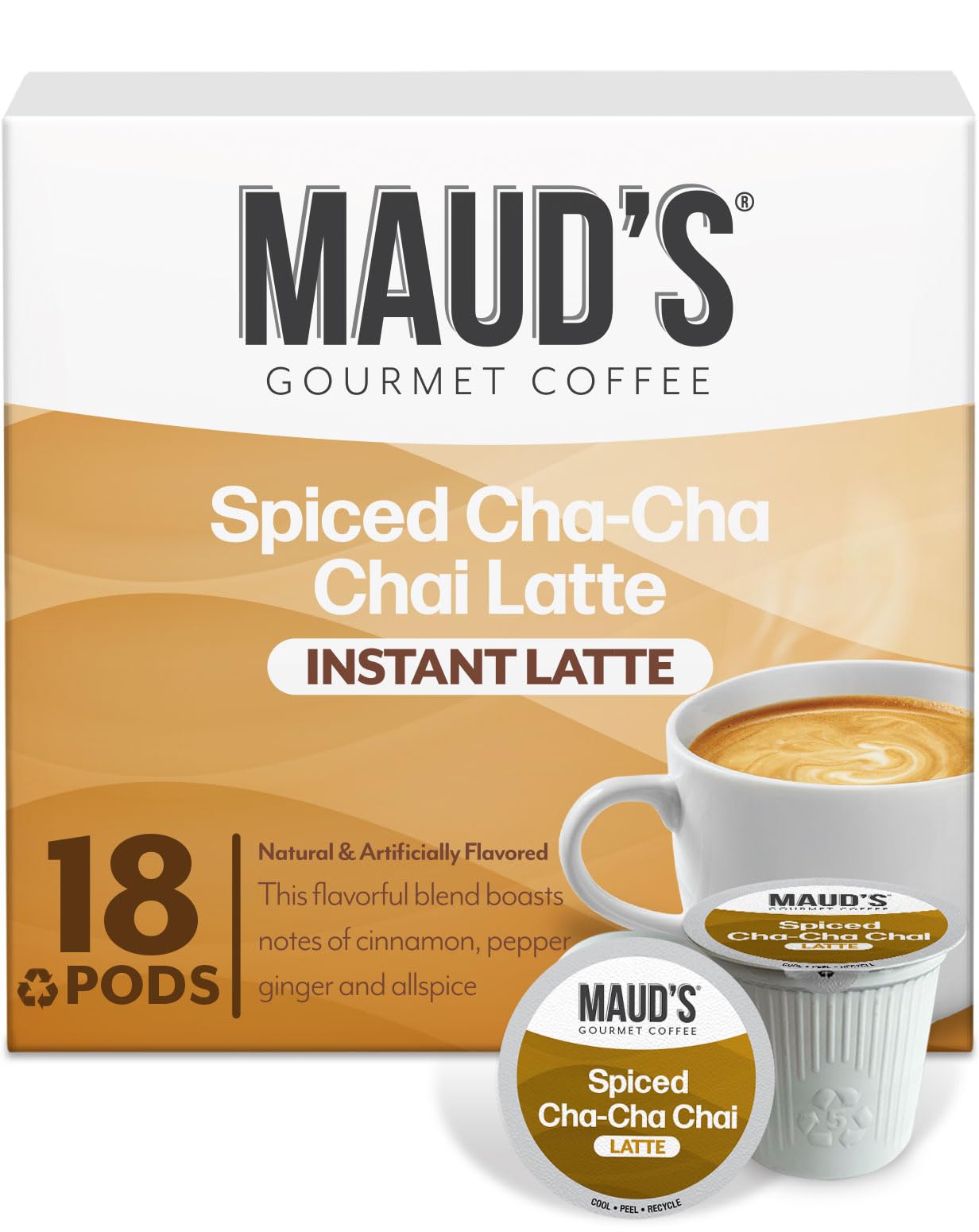 Amazon.com : Maud's Chai Tea Latte Pods, 18 ct, Single Serve Tea